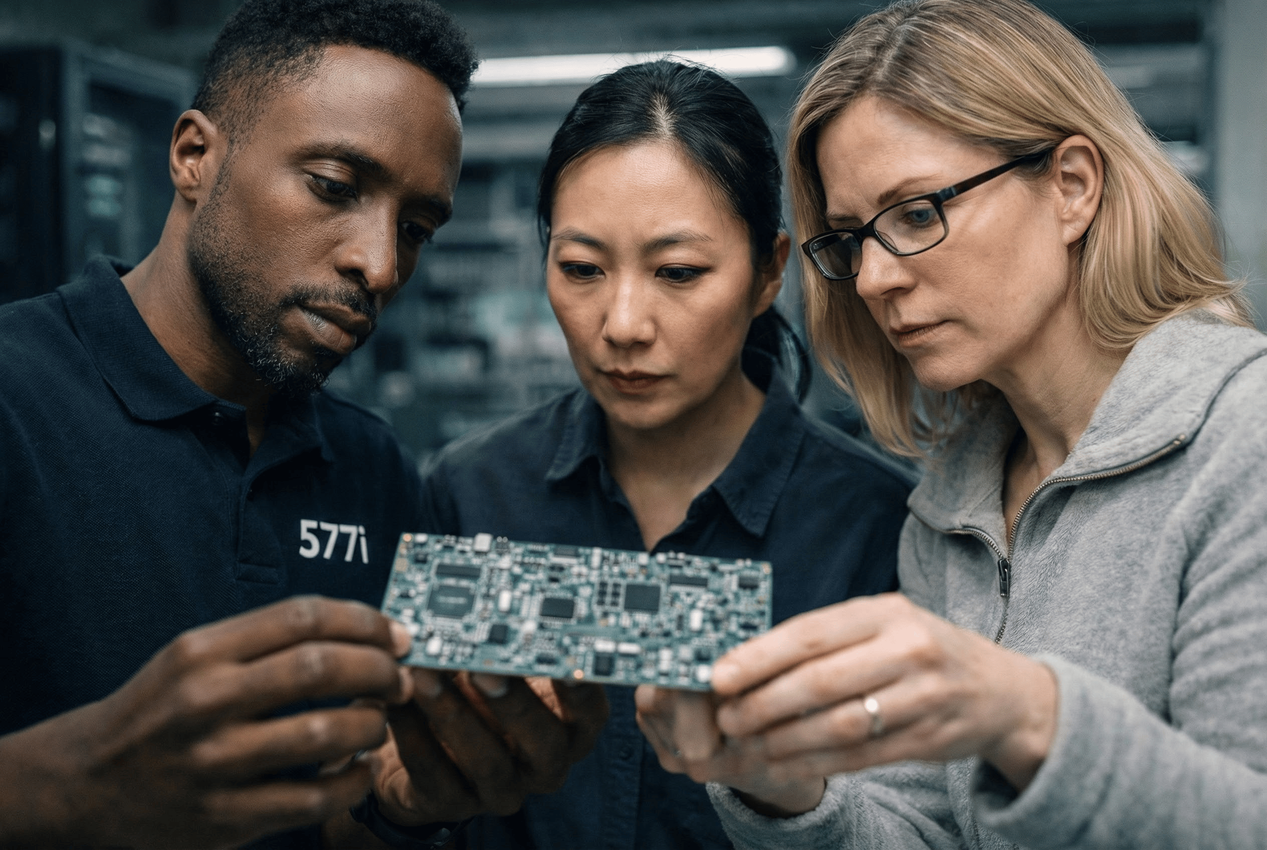 577i team of engineers collaborating in the Columbus, Ohio R&D Lab